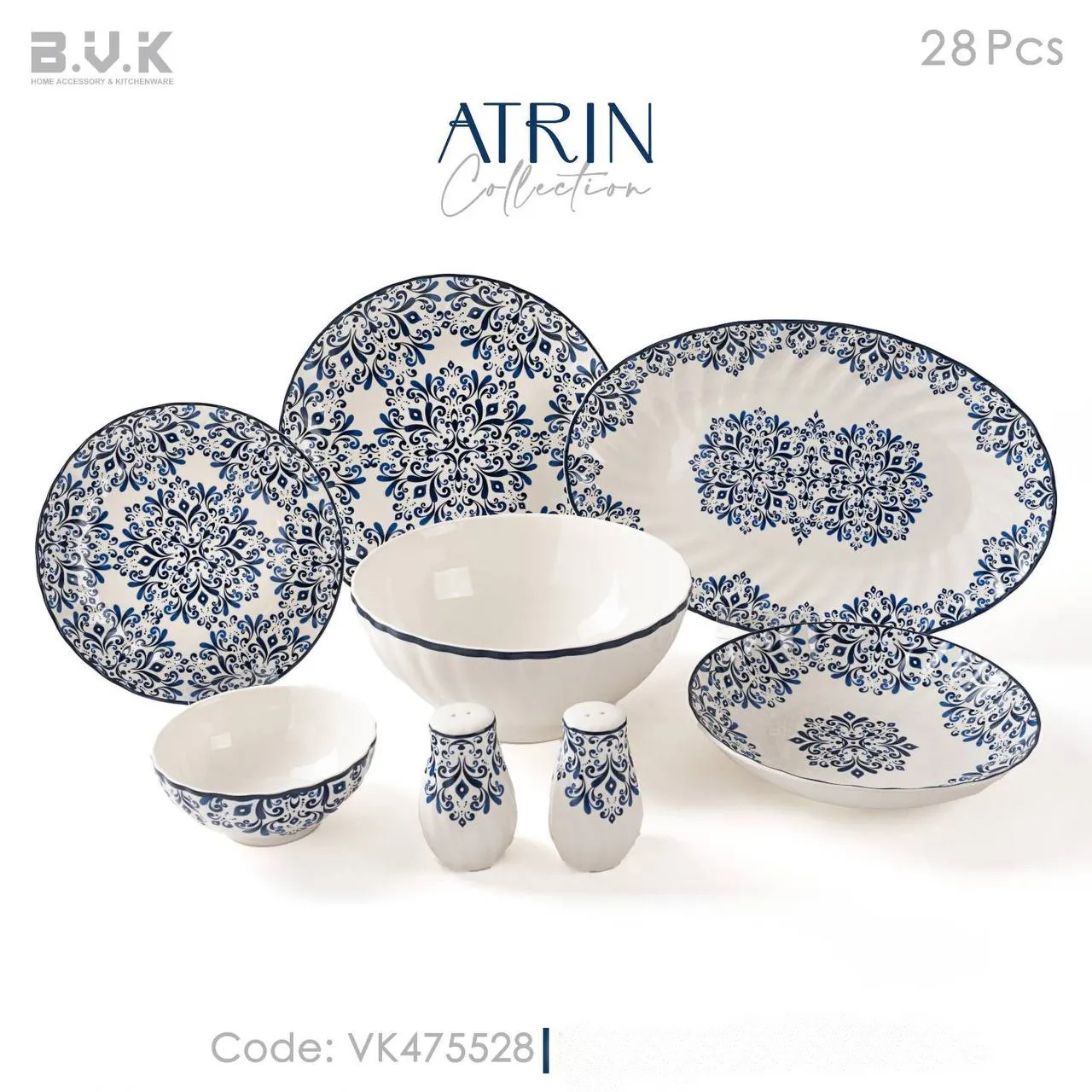 سرویس غذا خوری  28 پارچه بی وی کی مدل آترین کد 475528