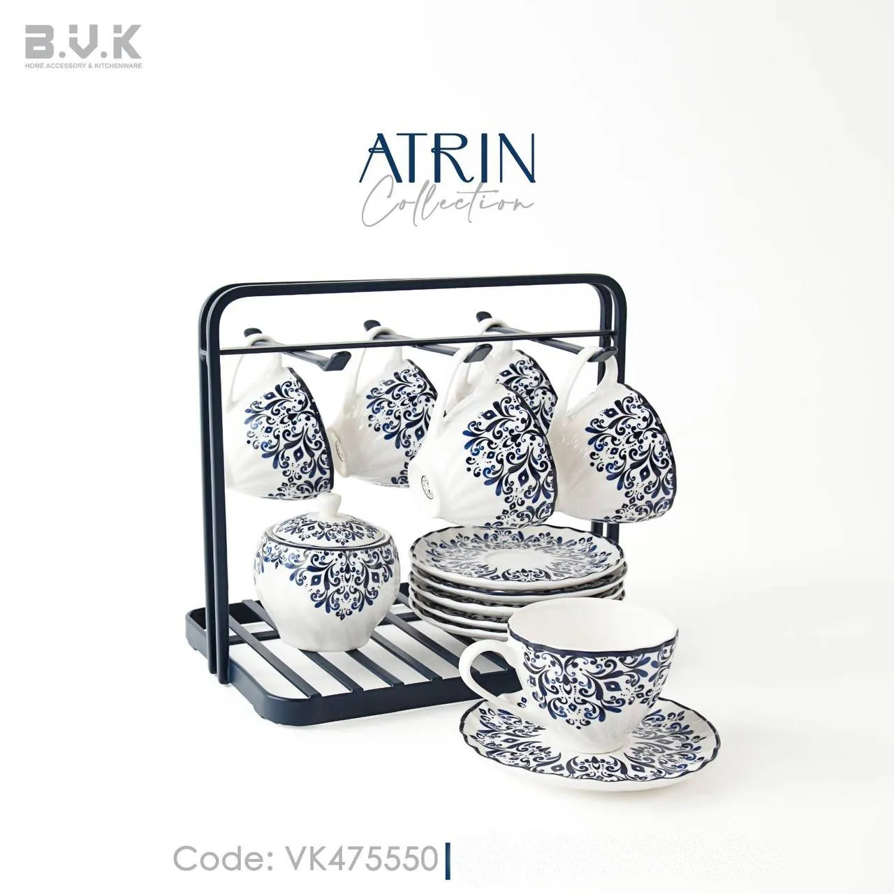 سرویس چایی خوری 14 پارچه بی وی کی مدل آترین کد 475550