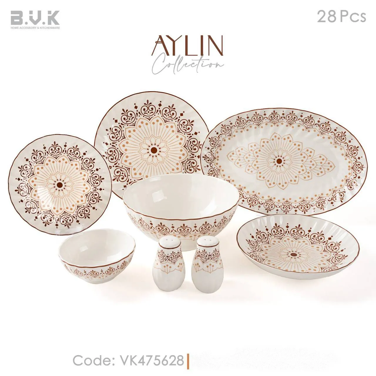سرویس غذا خوری 28 پارچه بی وی کی مدل آیلین کد 475628